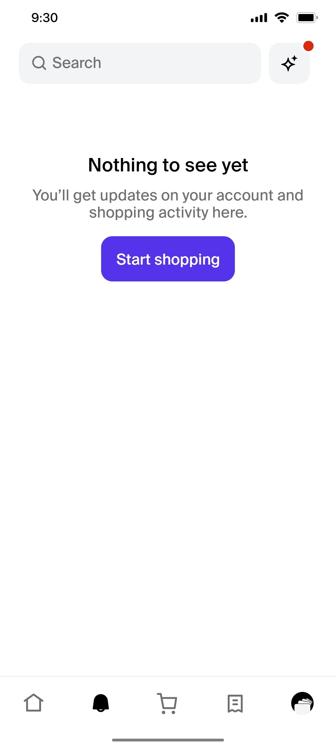 Shop App Start Shopping Screen