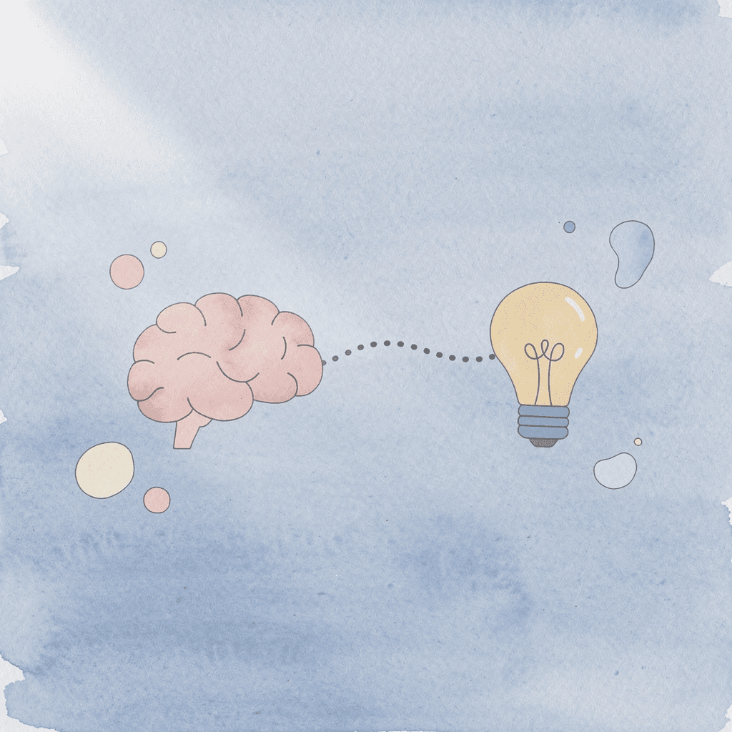 Book connected to lightbulb representing reading leading to creativity