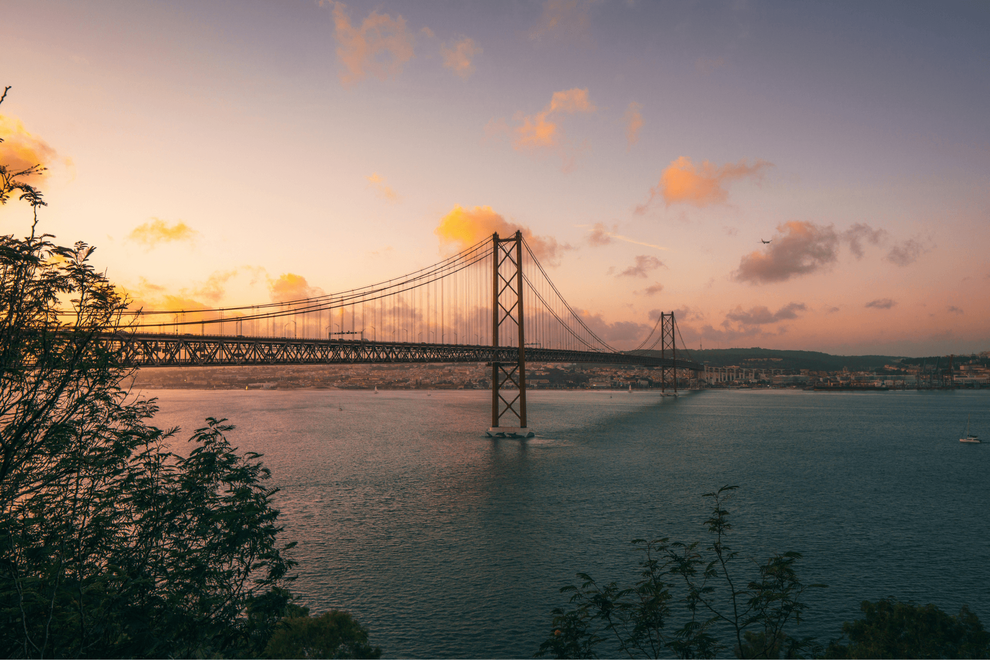 View of the bridge across the river Tejo in Lisbon