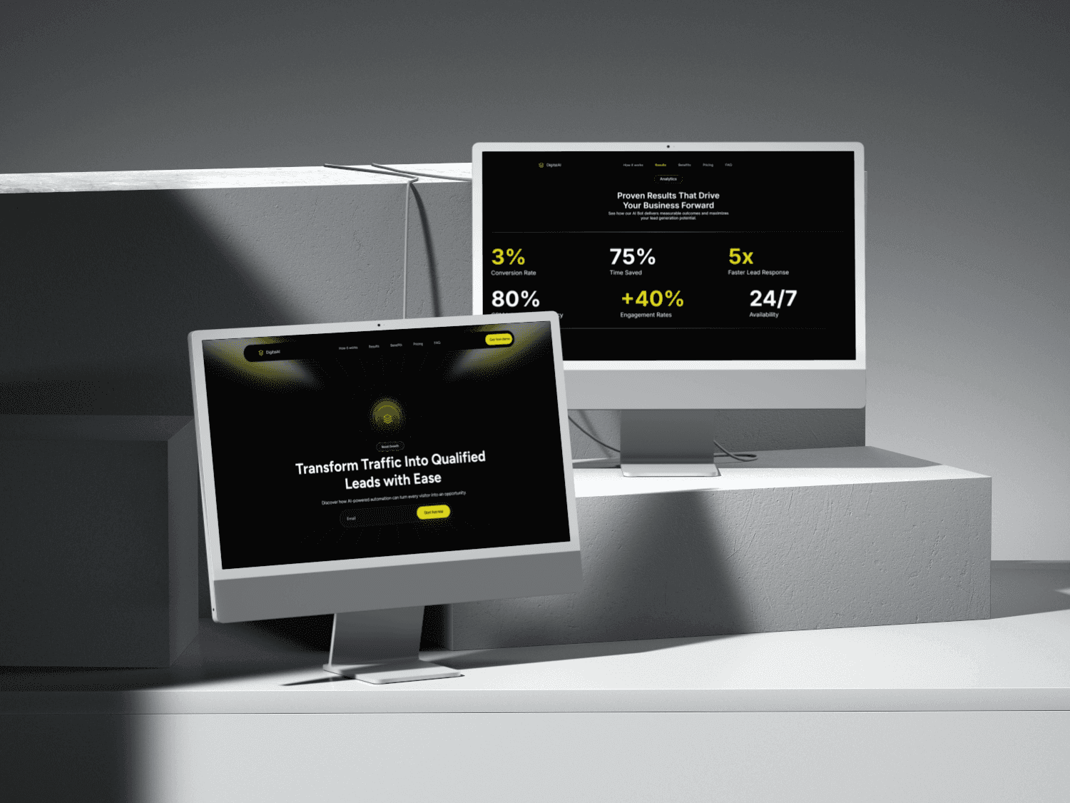 A bit strange, but in some situations extremely useful mockup of a business card lying next to a piece of plexiglass. Perfect visualization for presenting all kinds of projects that you want to highlight and show in your portfolio.