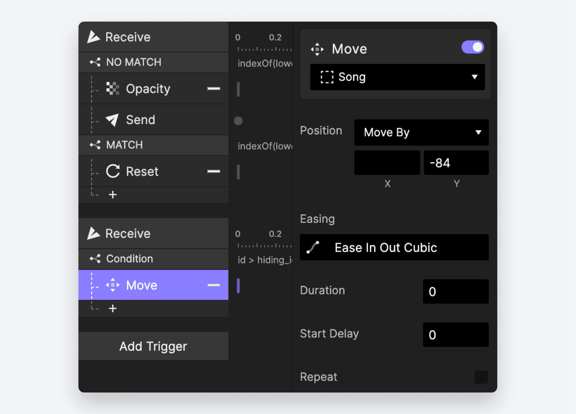 Added Move Response to the Song layer