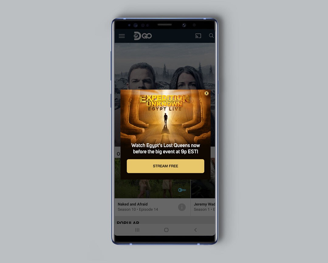 phone displaying in app creative