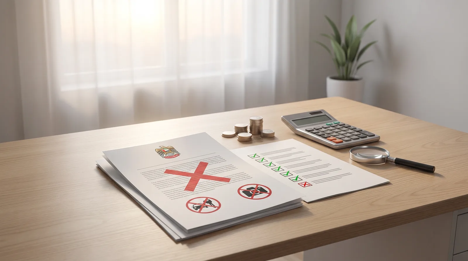 Business license restrictions Dubai shown on company setup documents