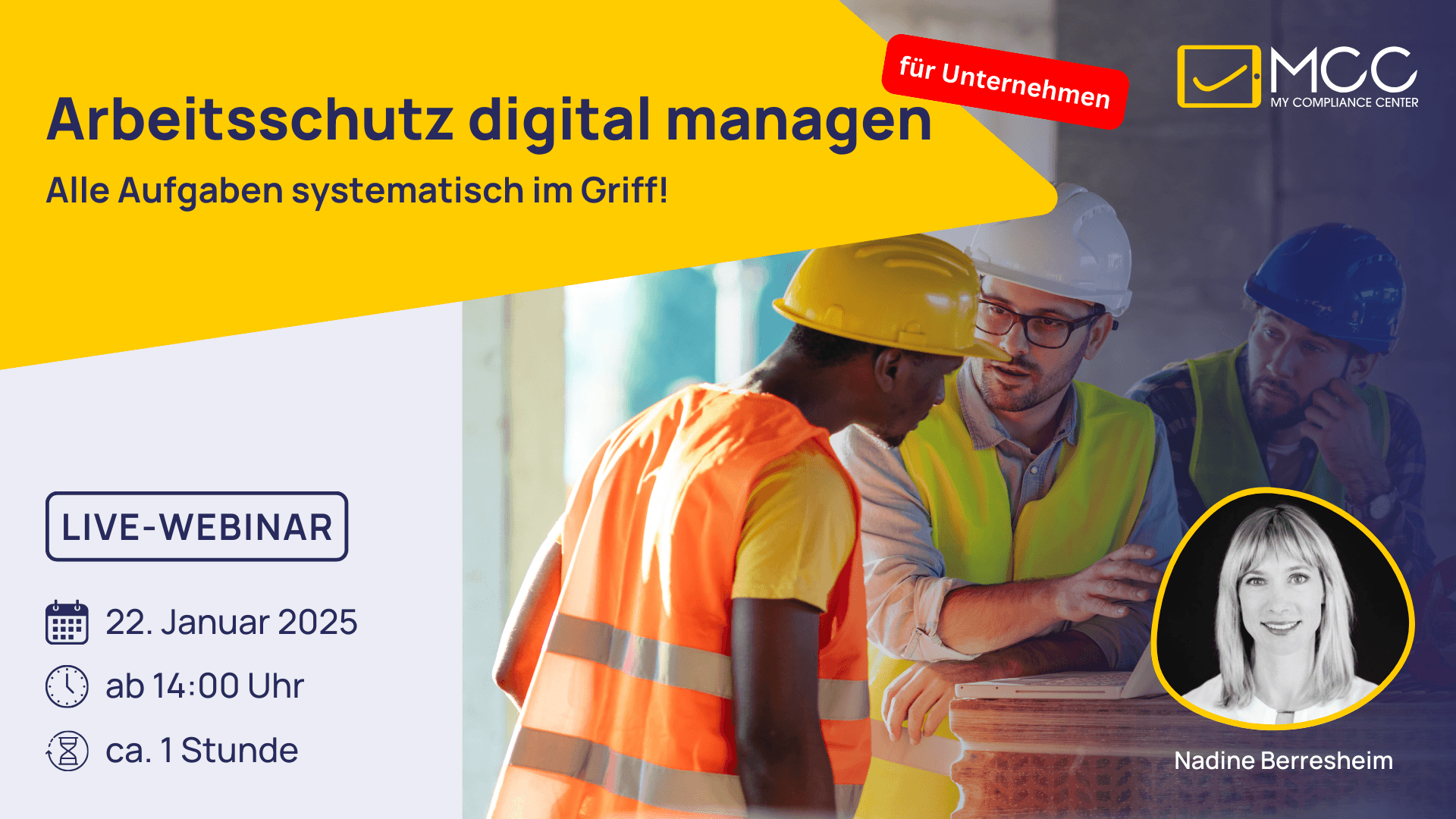 Live-Webinar: Arbeitsschutz digital managen - 22. November 2024, um 10 Uhr