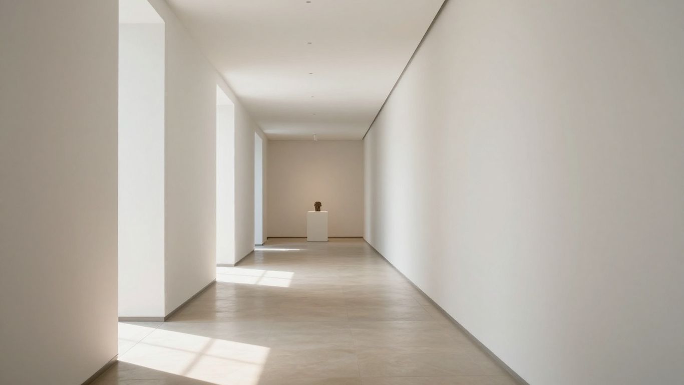 Soft natural light illuminating museum art collection