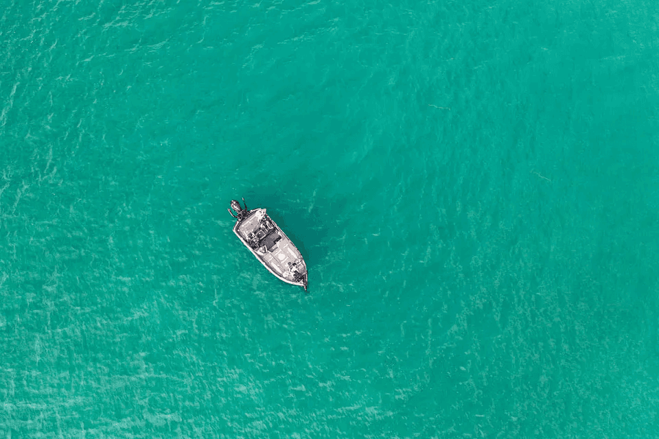 Boat sitting on anchor bay.