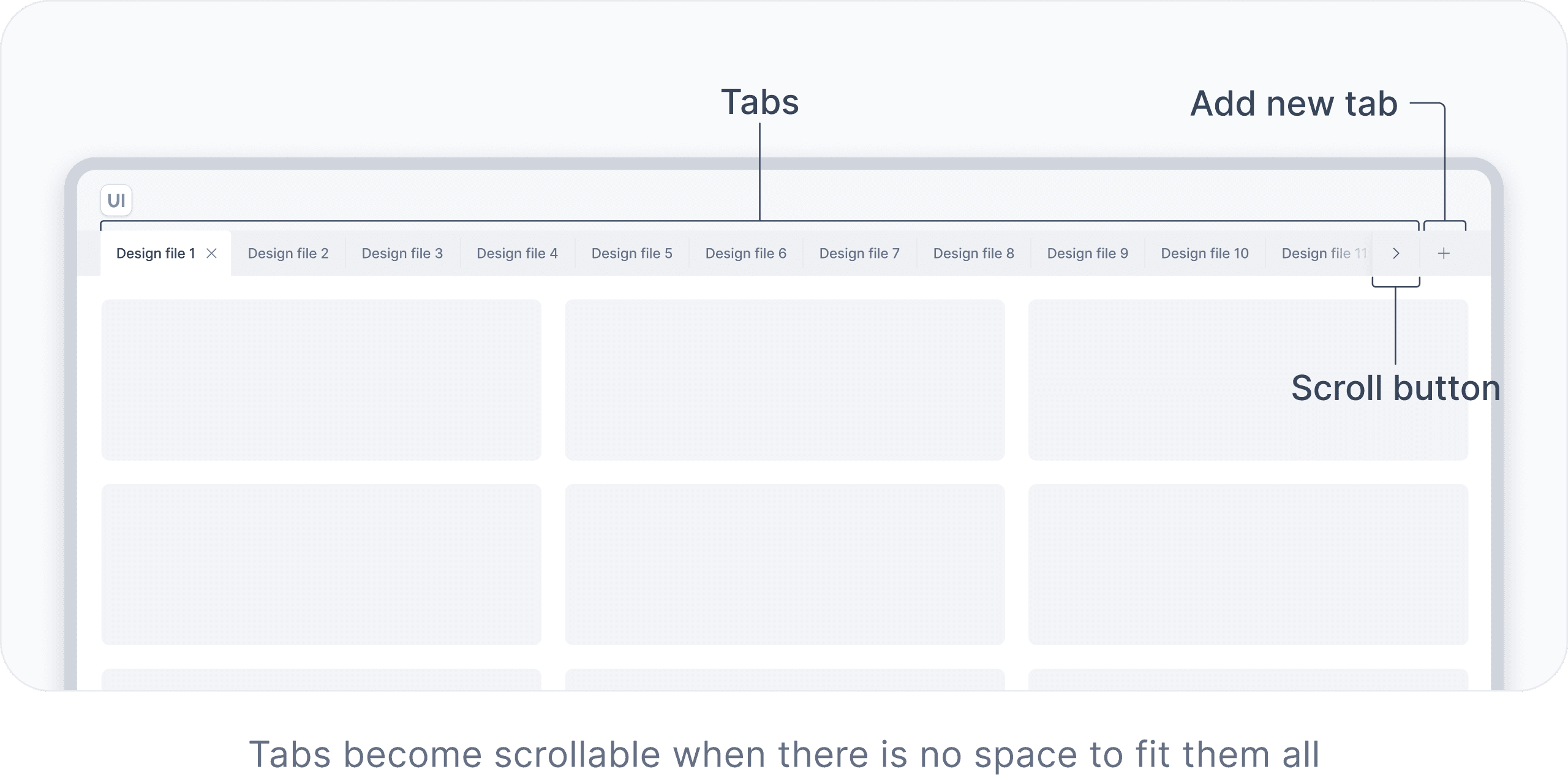 Example of scrollable tabs
