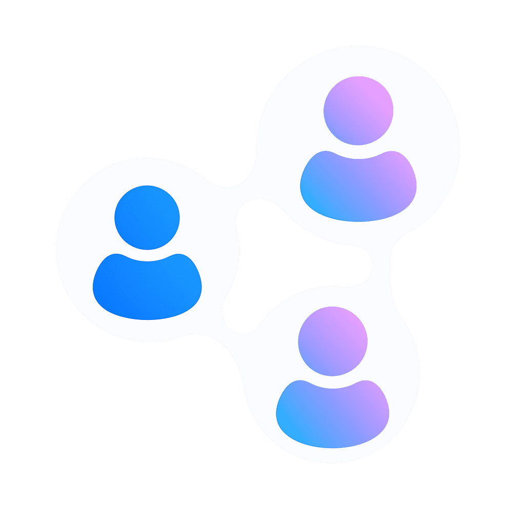 Shared Contacts logo white and blue