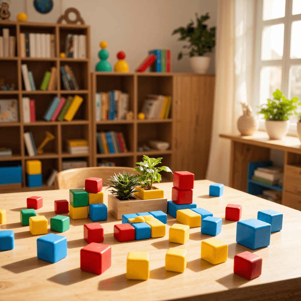 product photography of counting blocks