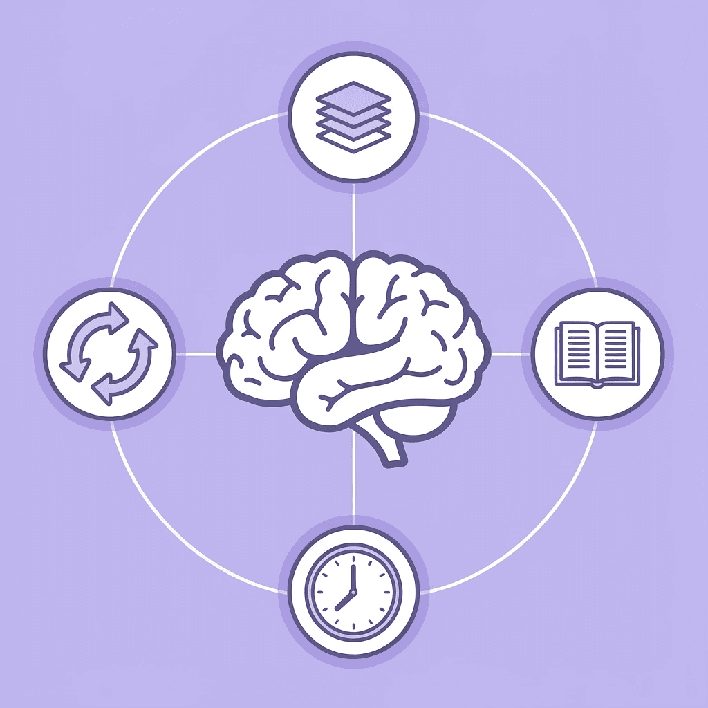 Network diagram showing four contextual layers connected to a central AI system