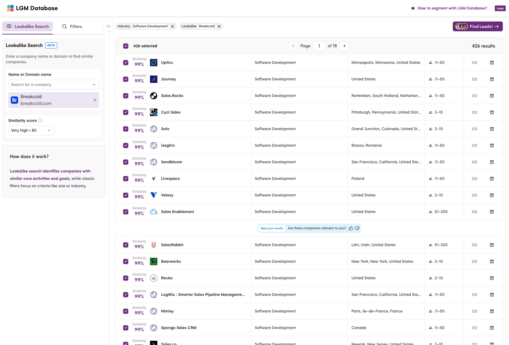 La Growth Machine Review - lookalike