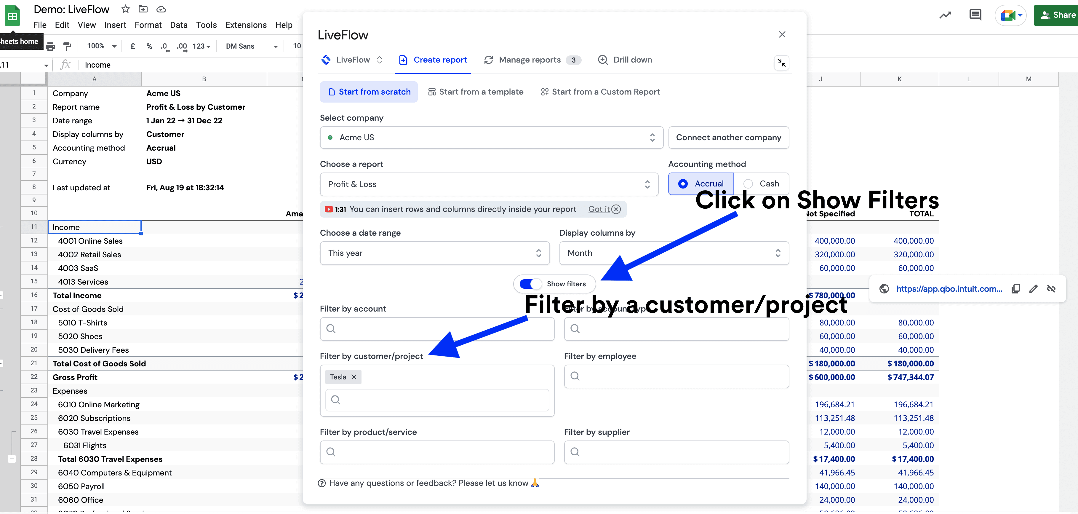 Can LiveFlow import a P&L by
