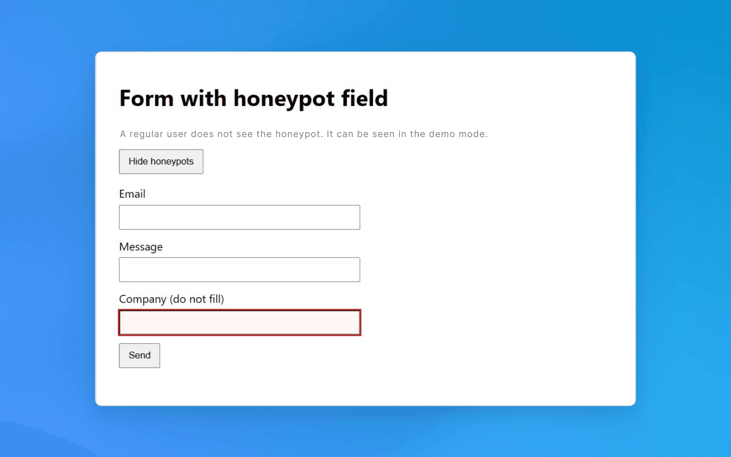 Invisible honeypot traps