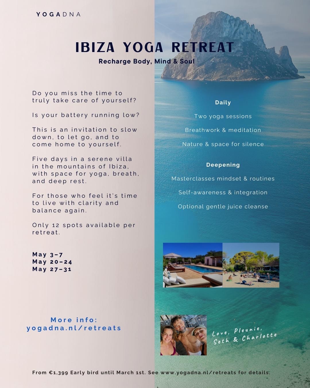 Charlotte met de organisatie van een retreat