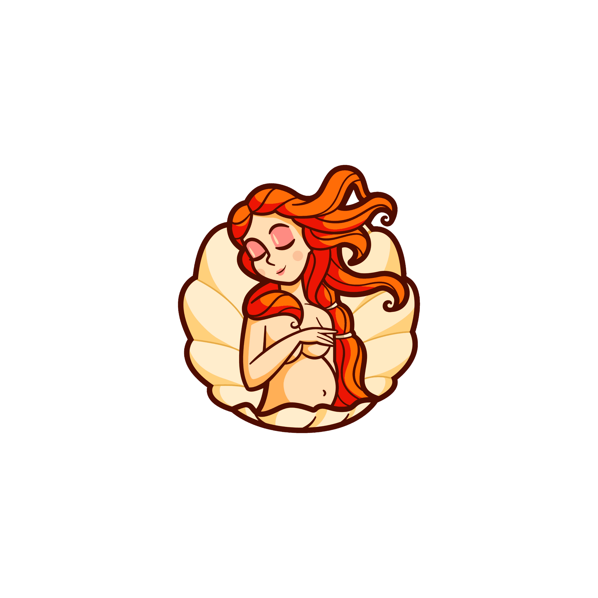 A girl with her hand near her face standing in front of yellow and white neon signs