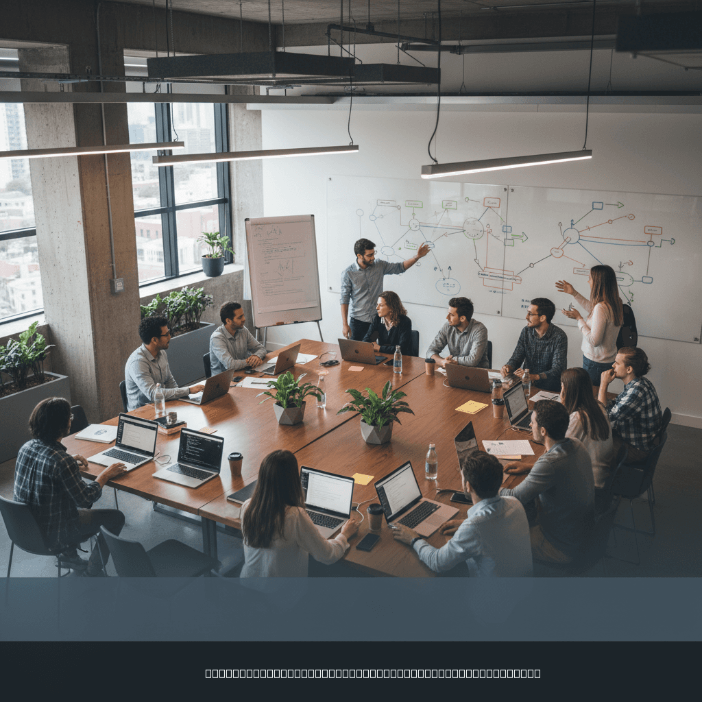 AI startup accelerator workspace with technical founders collaborating in 2026