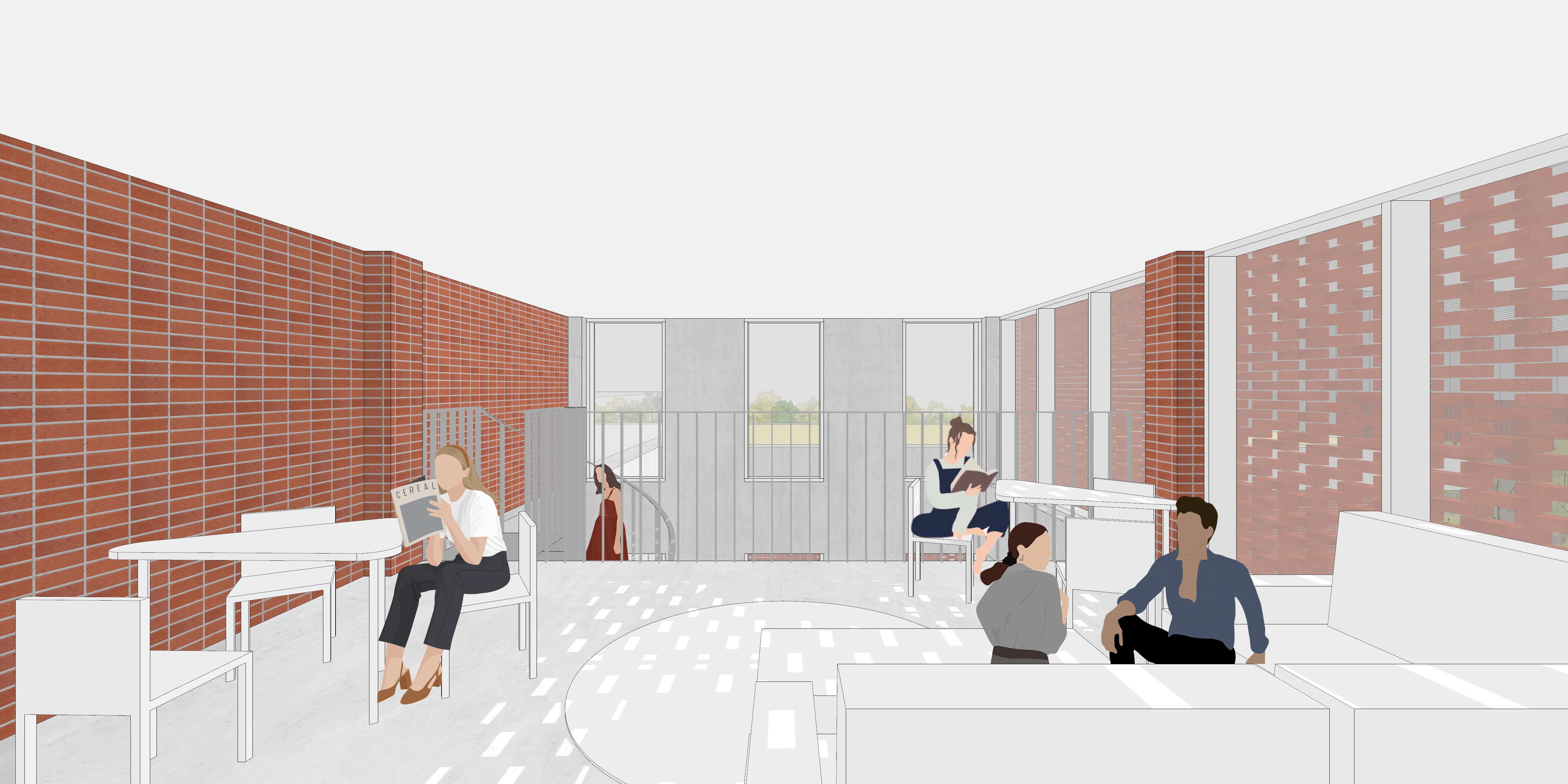 군북농공단지 청년문화센터 | 3층 공유거실 투시도