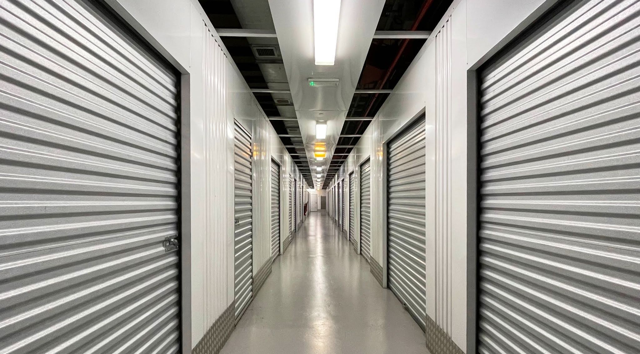 Hallway inside a spacious commercial storage unit