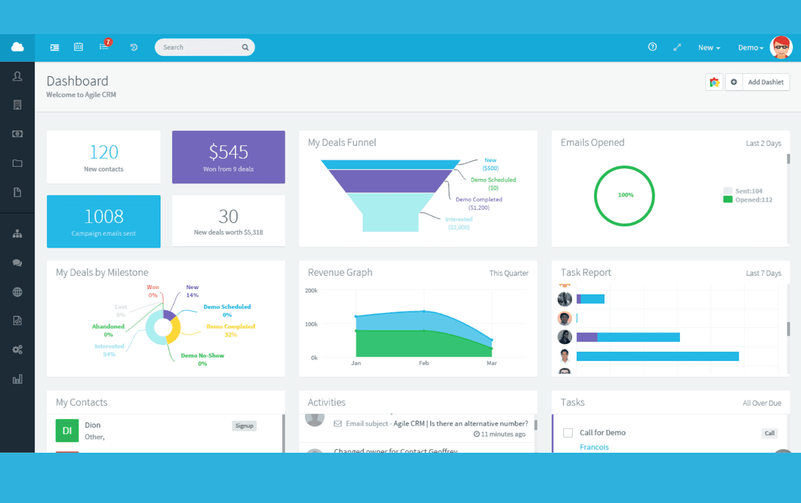 lient information management with Agile CRM&nbsp;