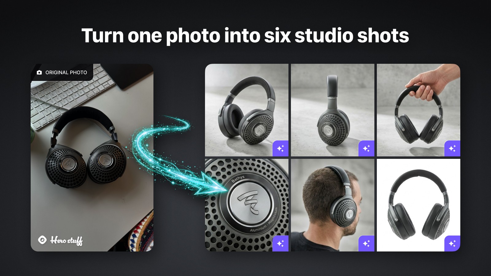 Hero Stuff - Turn one photo into six studio shots