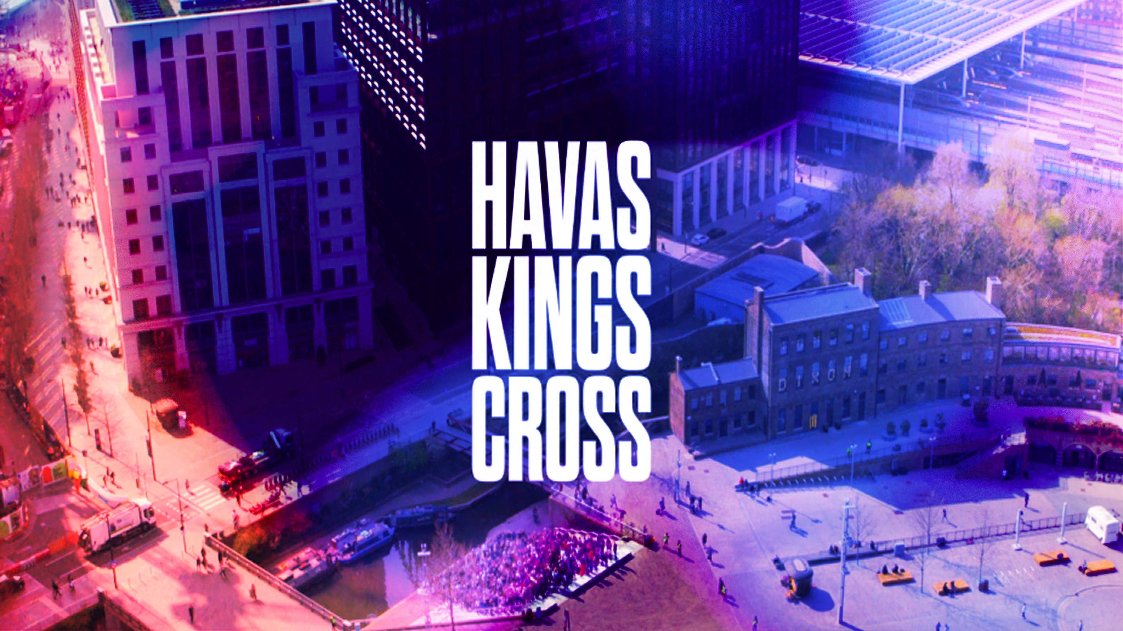 Shot of the outside of the Havas Londong building with the words Havas Kings Cross on it