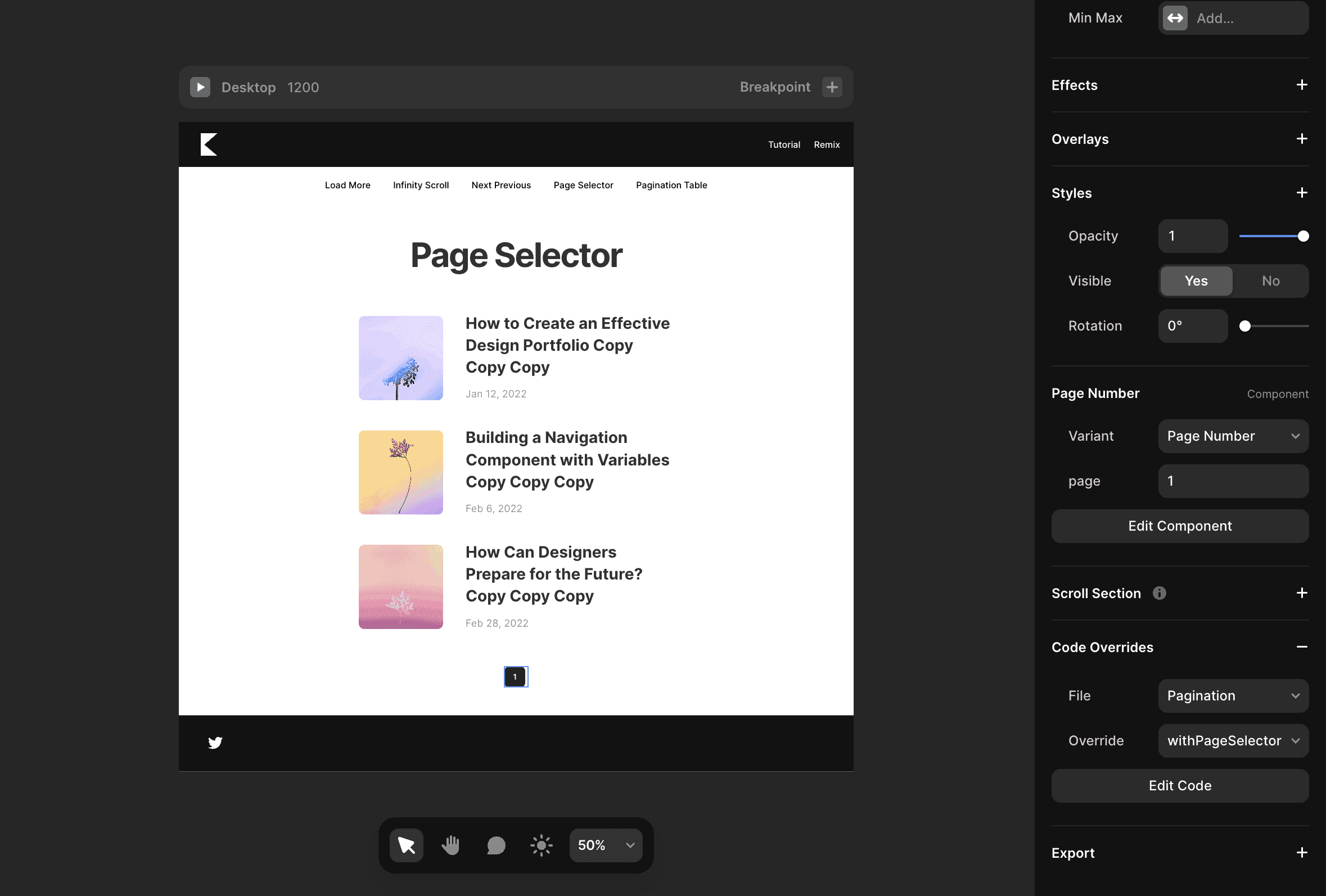 Page Selector