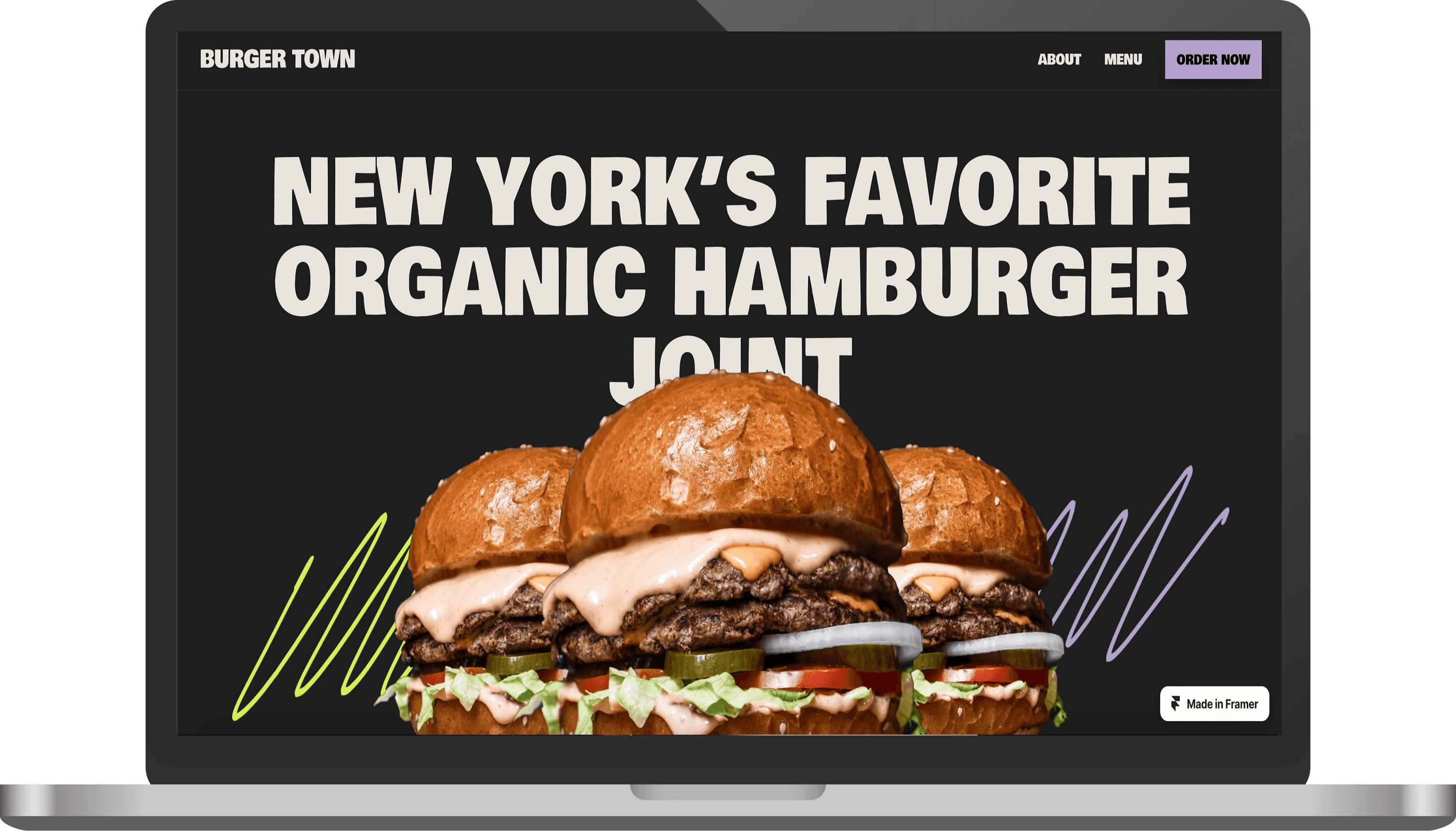 BurgerTown Website in Framer