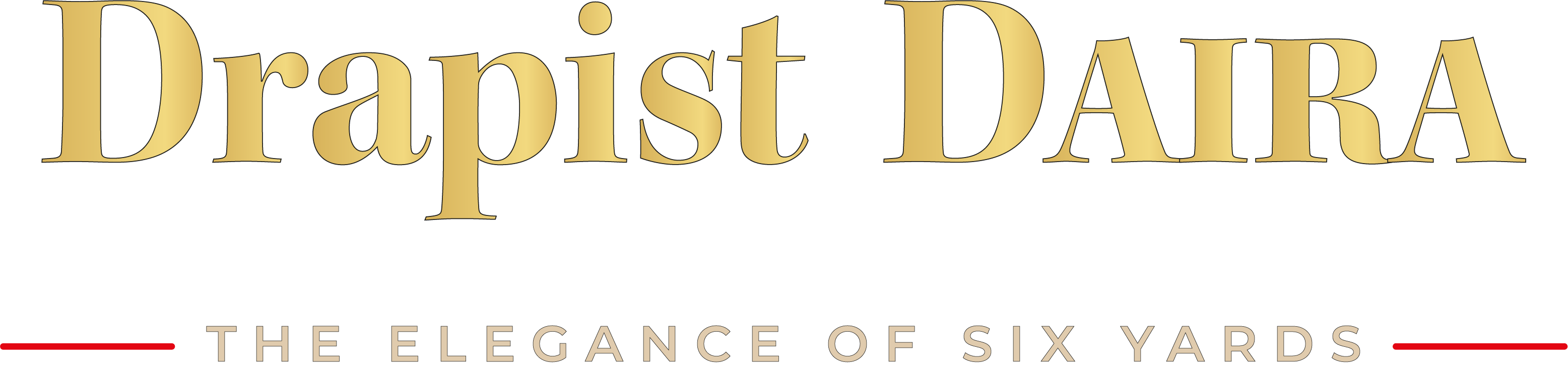 Drapist Daria typography logo with caption " The elegance of six yards
