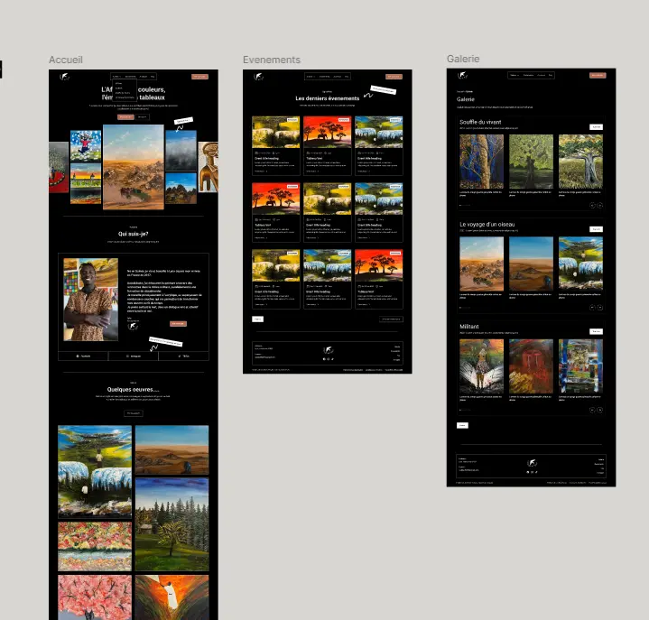 image du wireframe hi-fi du site de sylla karamoko
