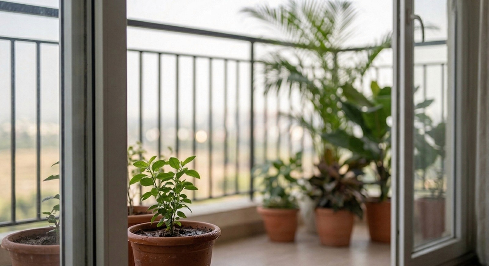 Vintage-modern living room with tufted sofas, false ceiling, and layered warm lighting.