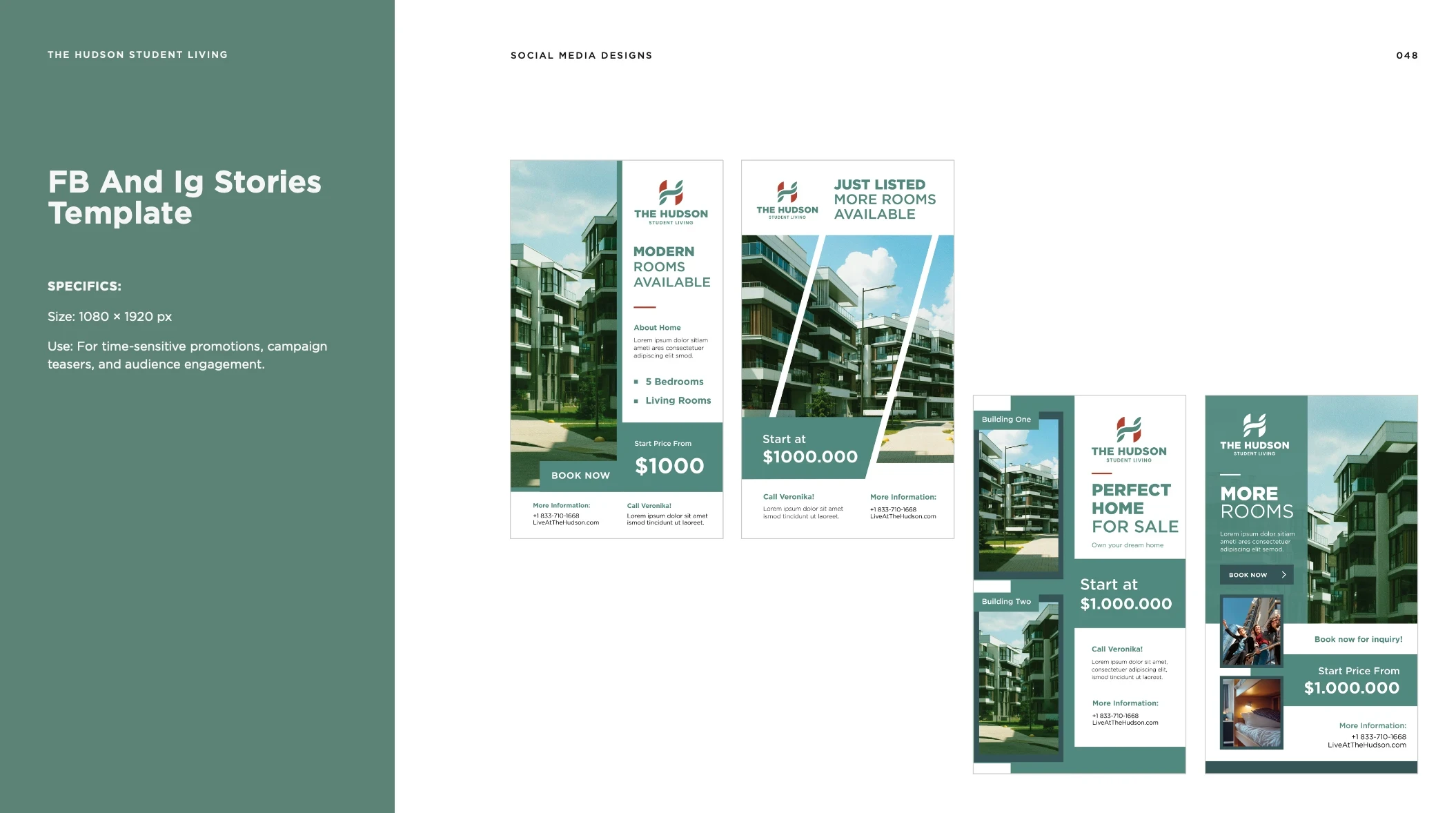The Hudson student living brand identity