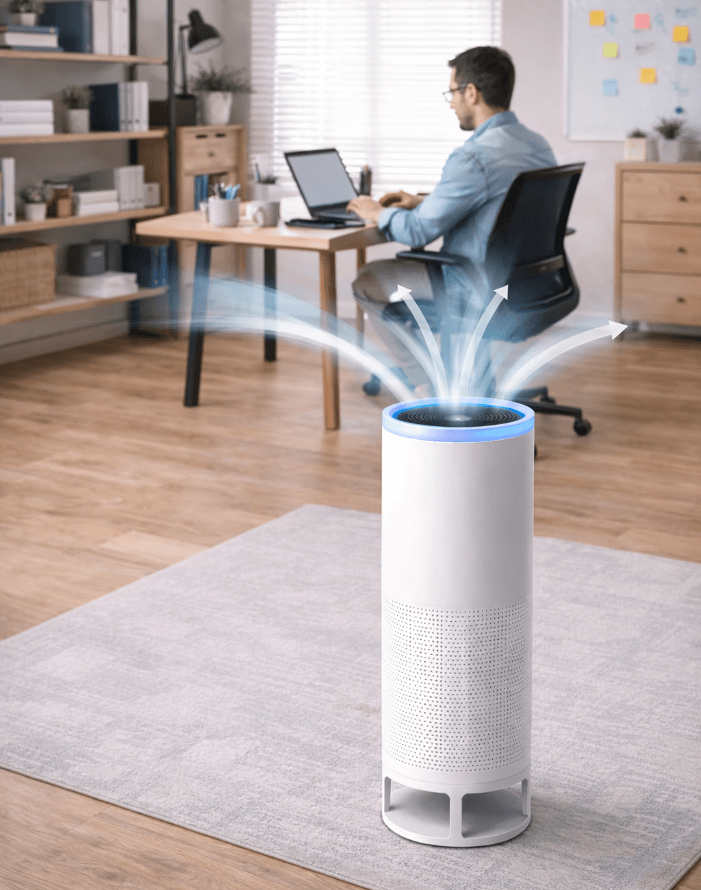 Puffin air purifier in a living room