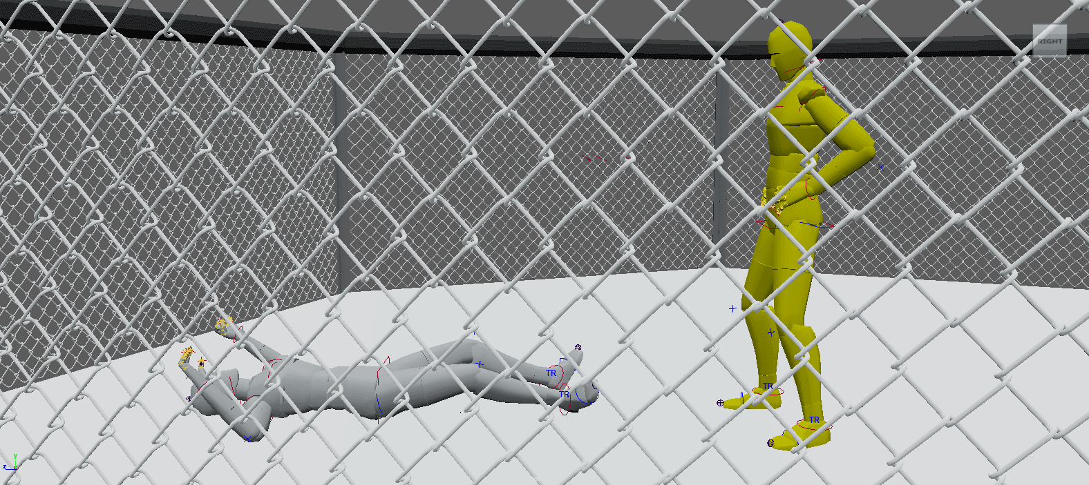 Gray Human Model in a fighting stance