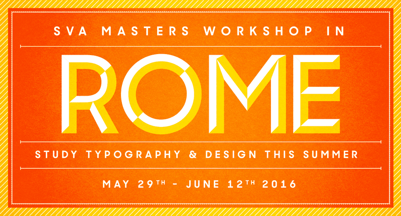 promo poster of SVA masters workshop in Rome for 2016
