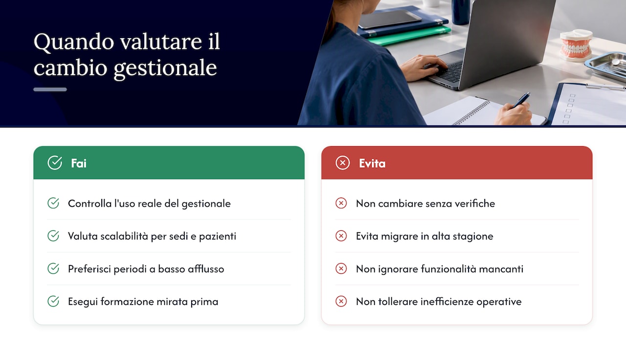 Perché e quando valutare il cambio gestionale — overview diagram