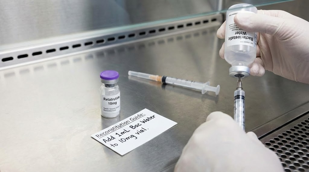 How much bac water for 10mg retatrutide