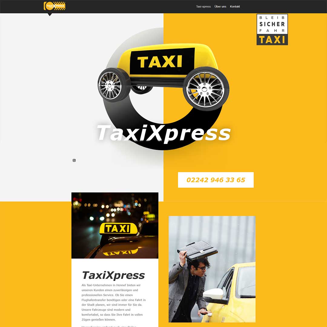 Ein bild von der Webseite www.taxixpress.de