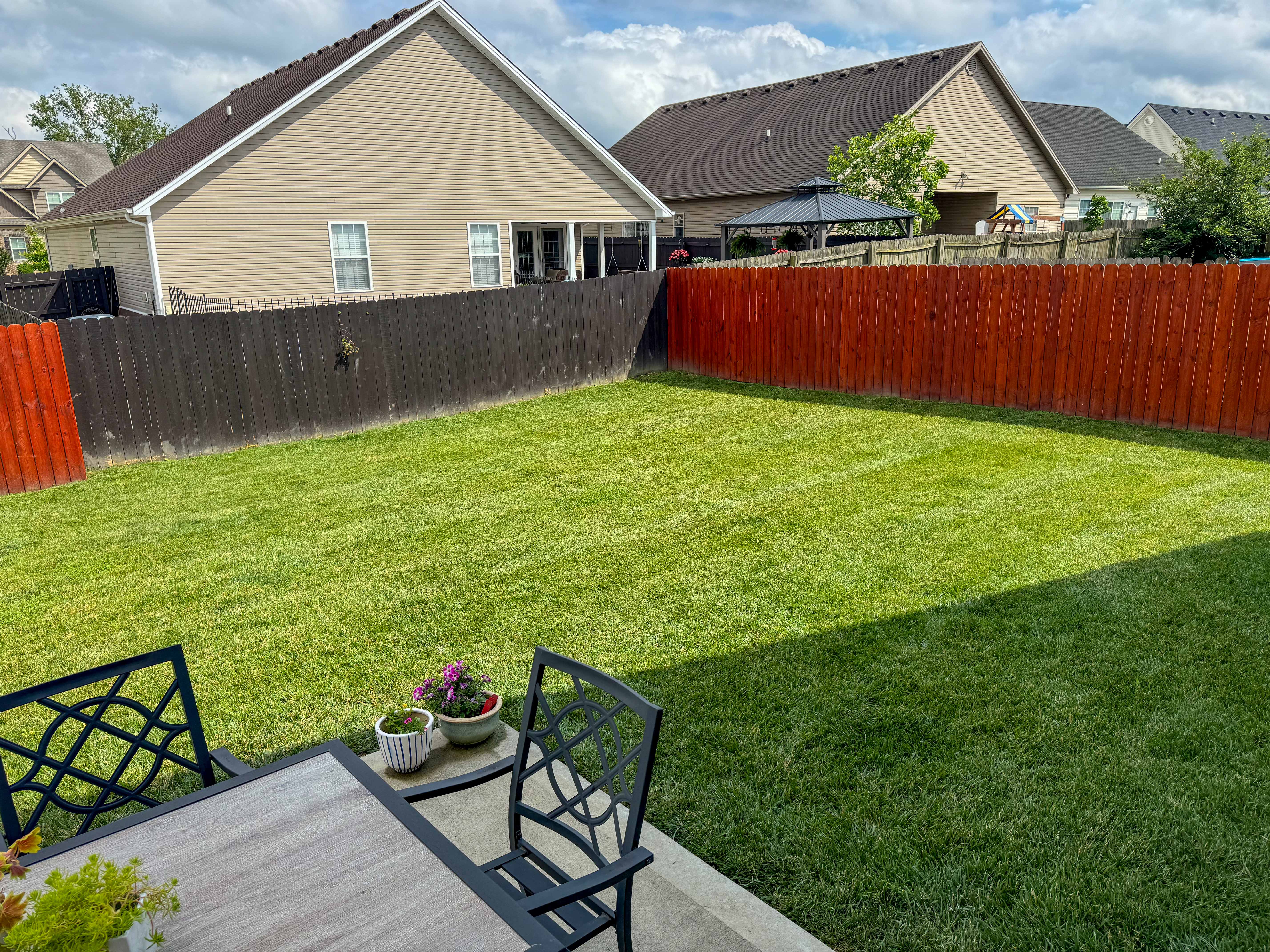 Complete backyard makeover with patio and pavilion