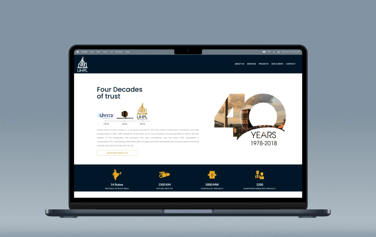 United Hitech Pvt Ltd web development project with modern website design and digital solutions