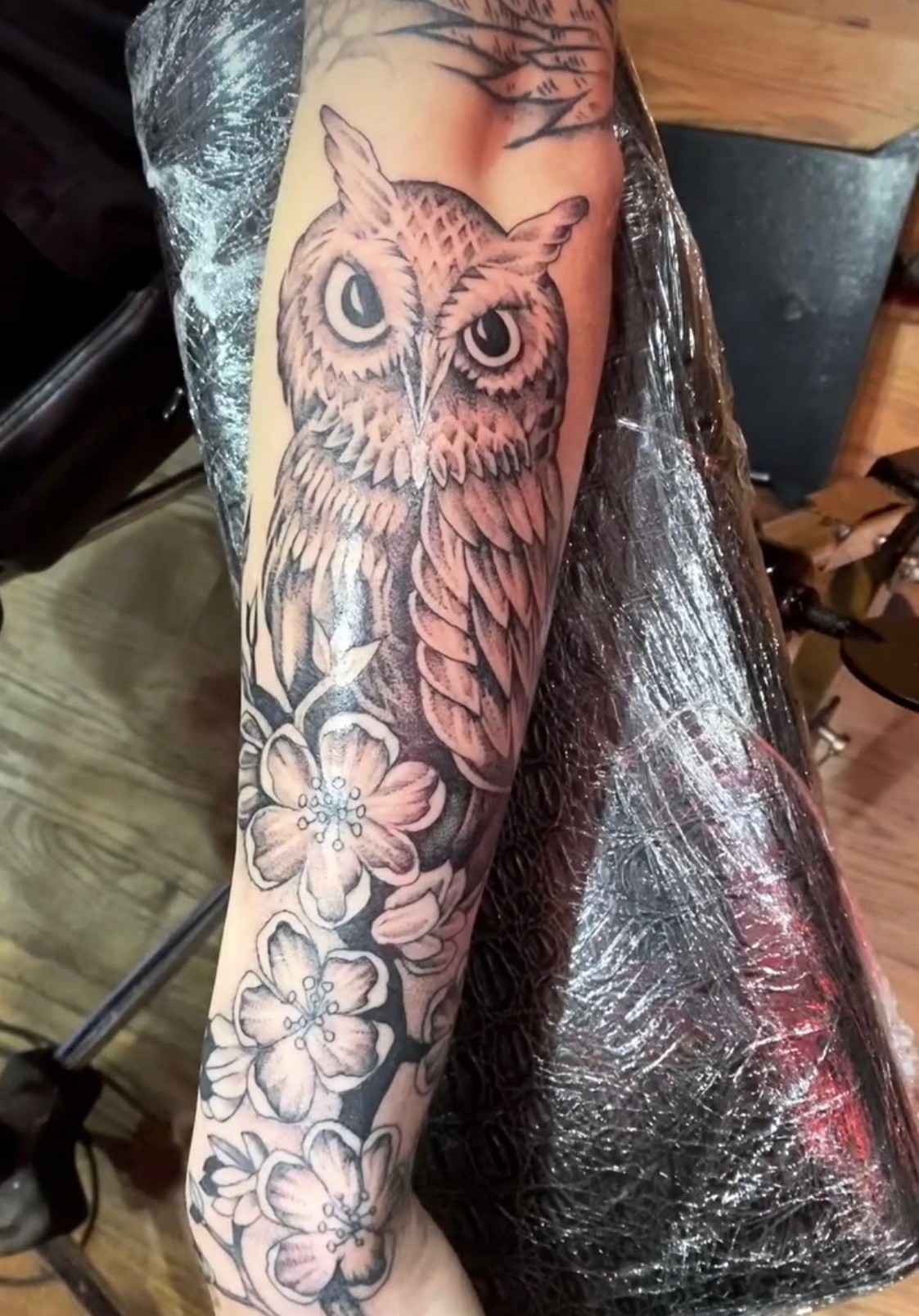 Owl tattoo by Mario Ink Chicago