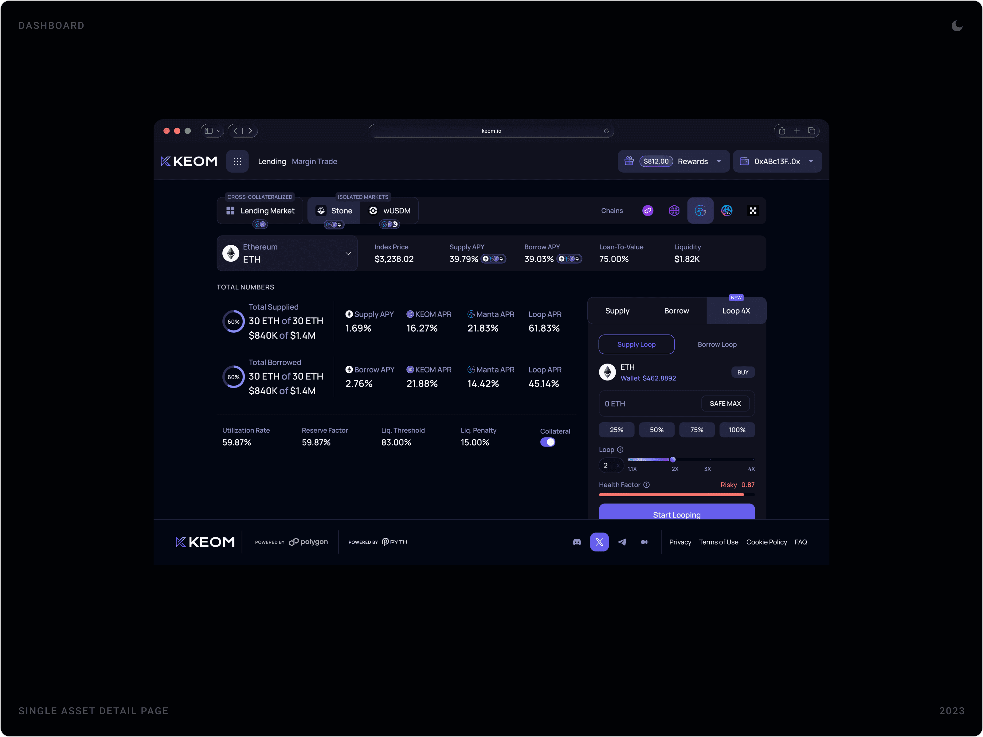 Modern DeFi Lending & Loop Strategy Interface Design