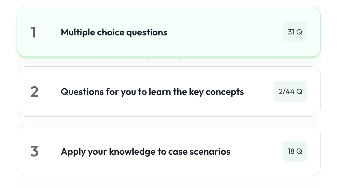 Variety of question types