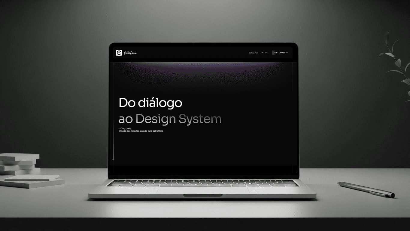 A dark glass bottle with a pump sits on a stone, surrounded by green leaves and textured background.