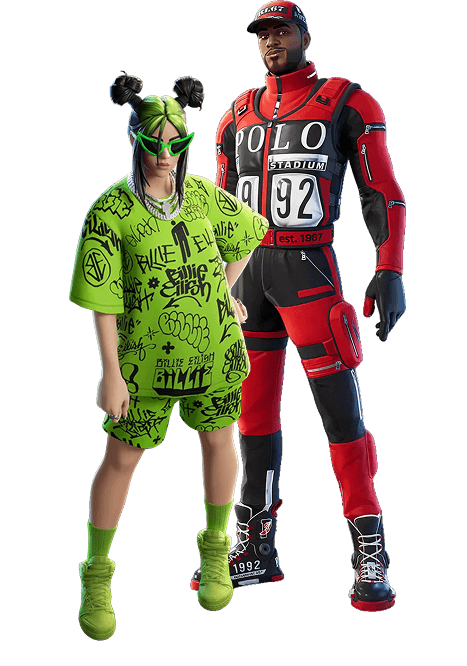 Billie Eilish and man in sporty outfit