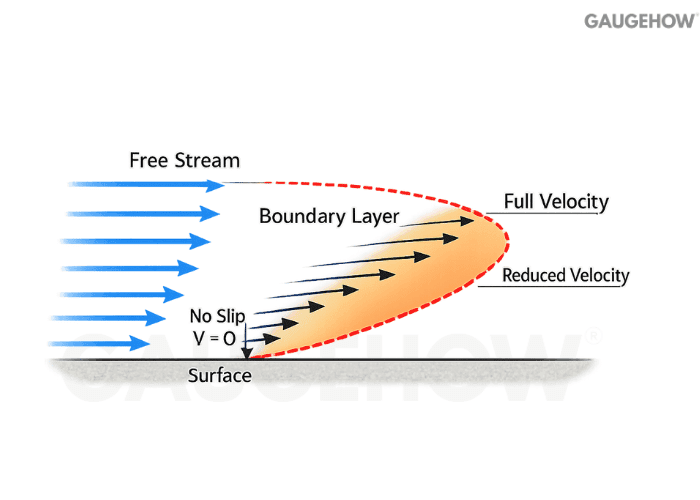 Boundary layer velocity profile no slip