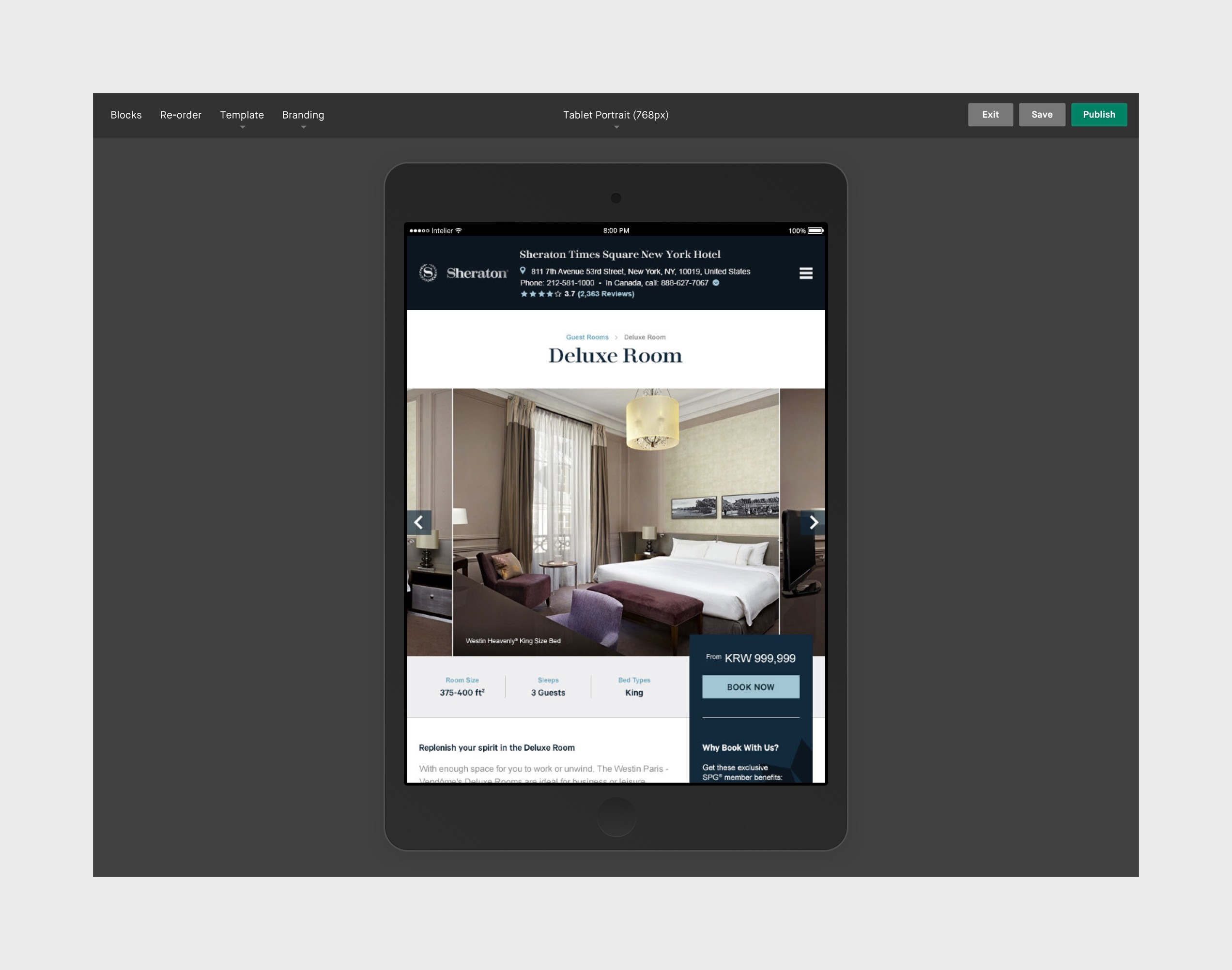 Page Builder (tablet).