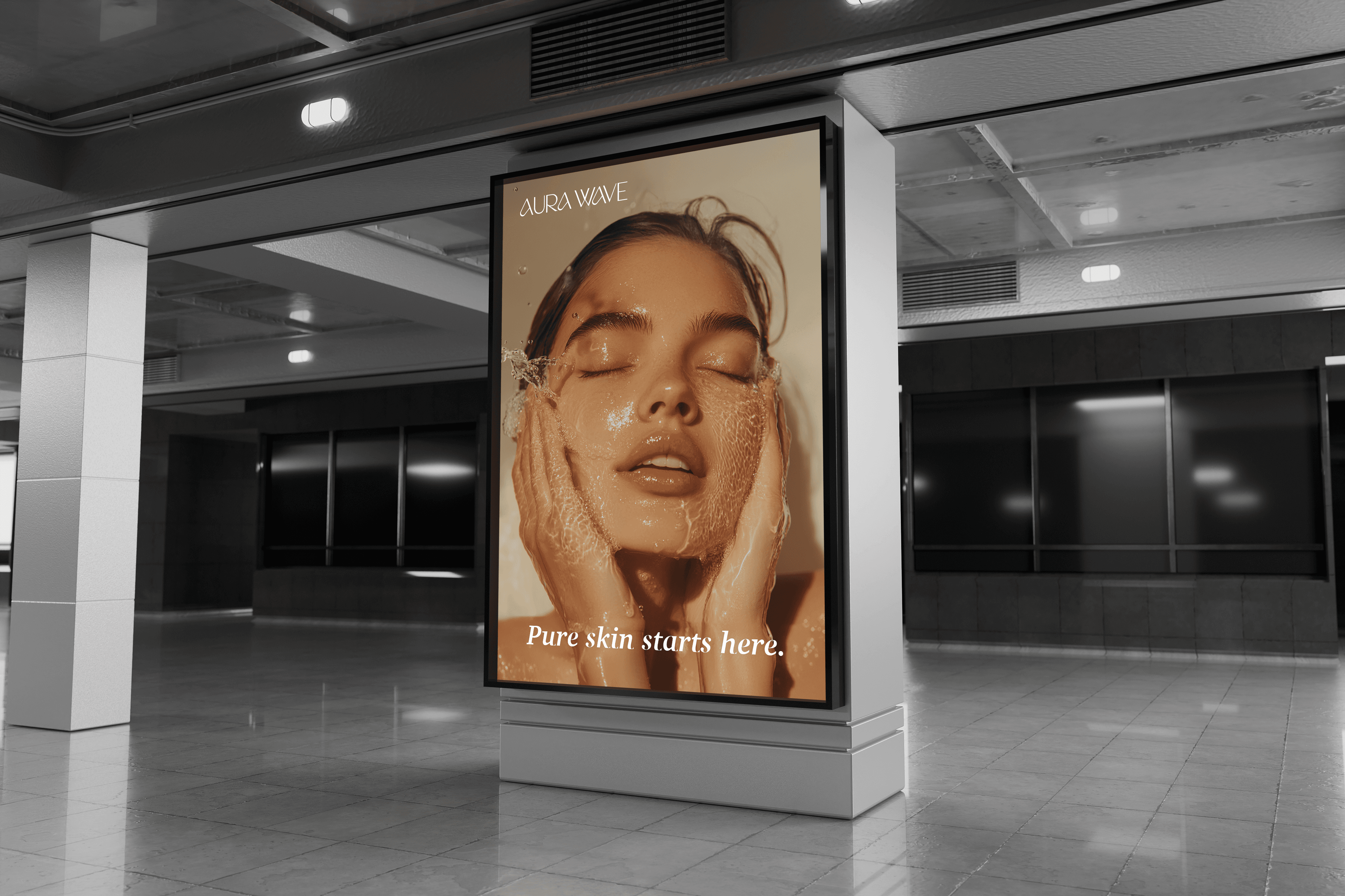 Advertisment of face and logo