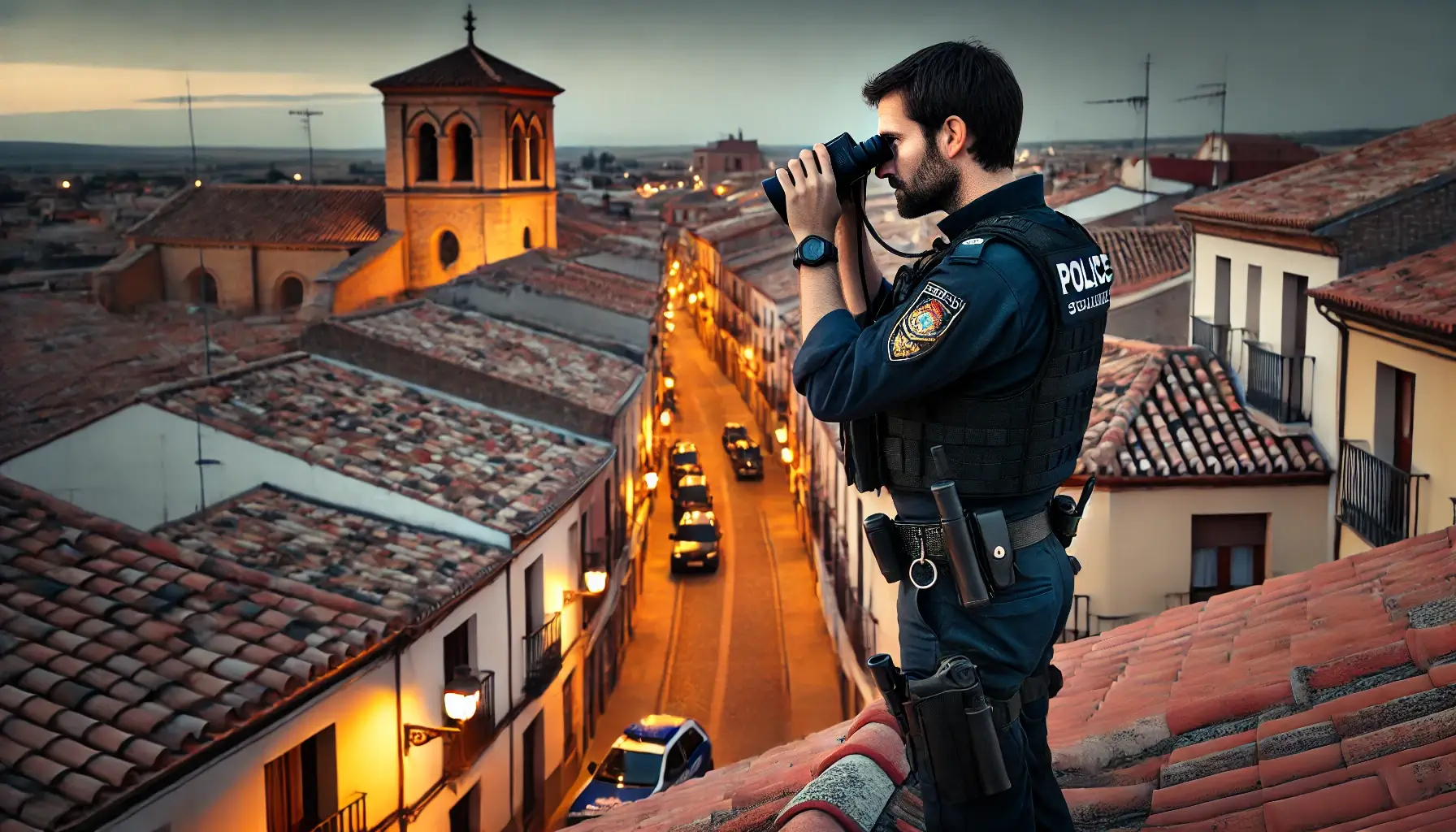 policia vigilando el barrio de navalcarnero