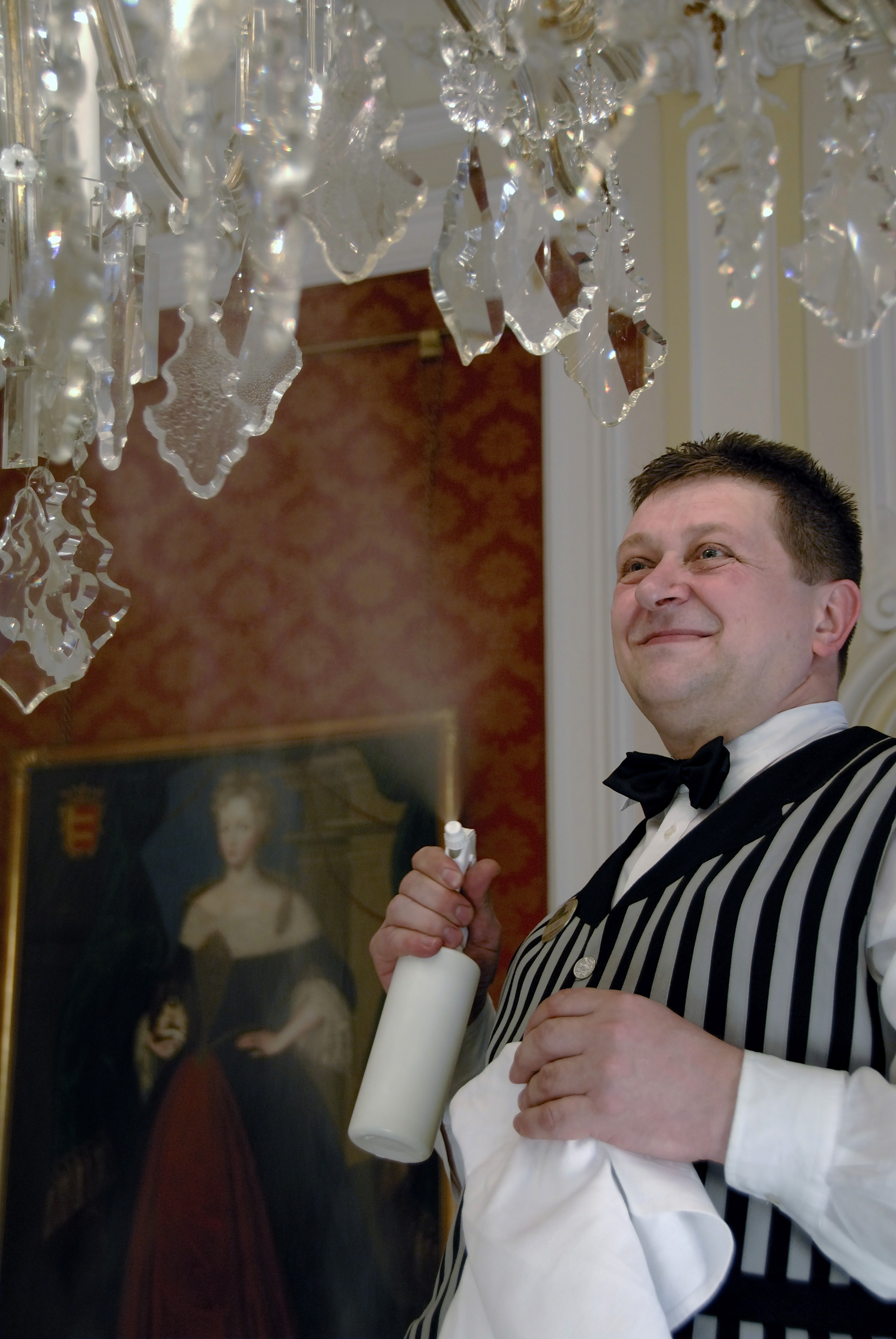 Spring water is used to clean the he crystal chandeliers at the Imperial Hotel Vienna