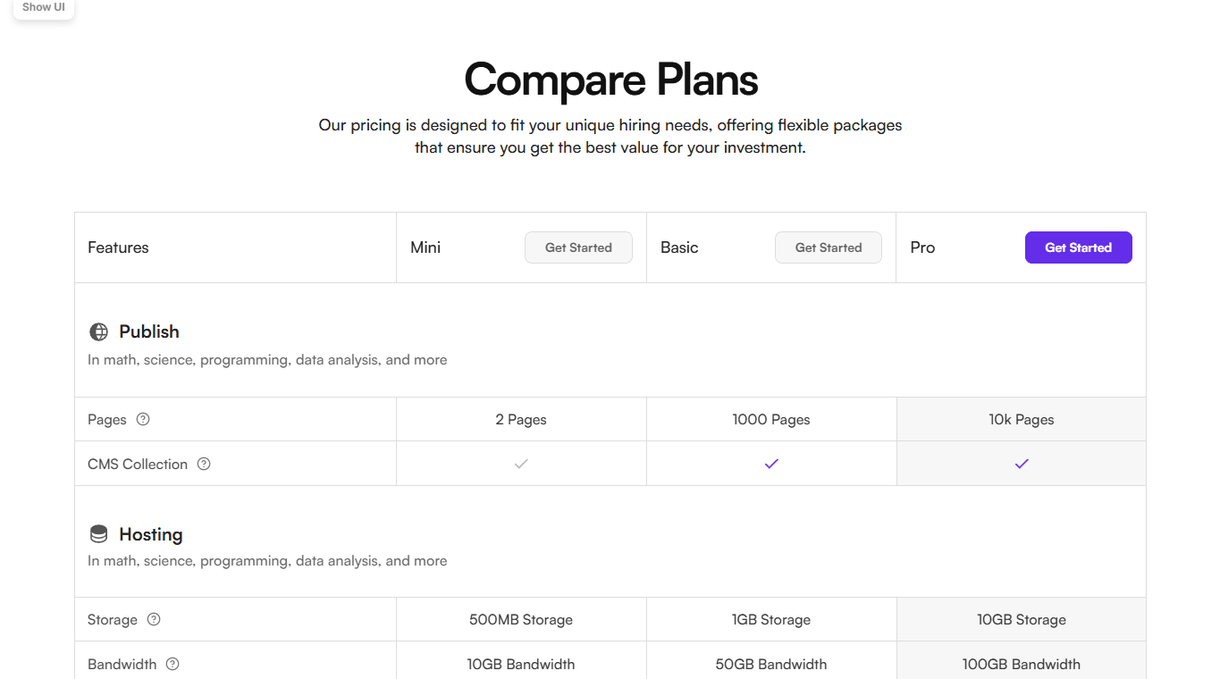 Framer Pricing Table Section v2